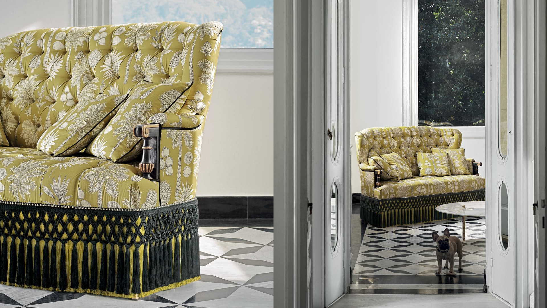 Тафтинговый диван Фабрика ANGELO CAPPELLINI Bembo 