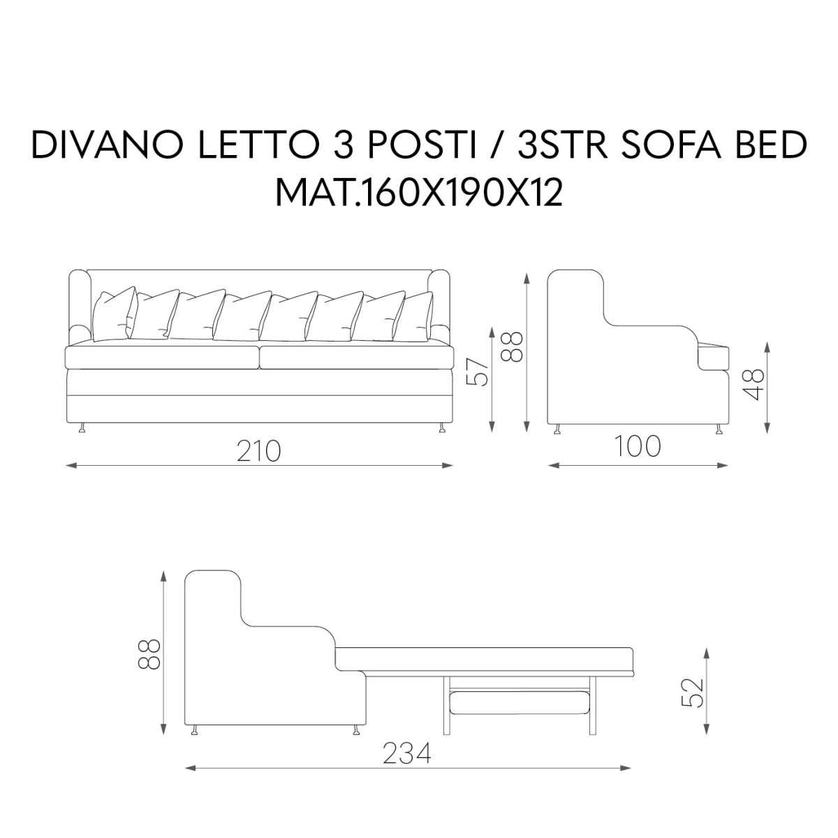 Диван-кровать Фабрика TOSCONOVA River sofa-bed 