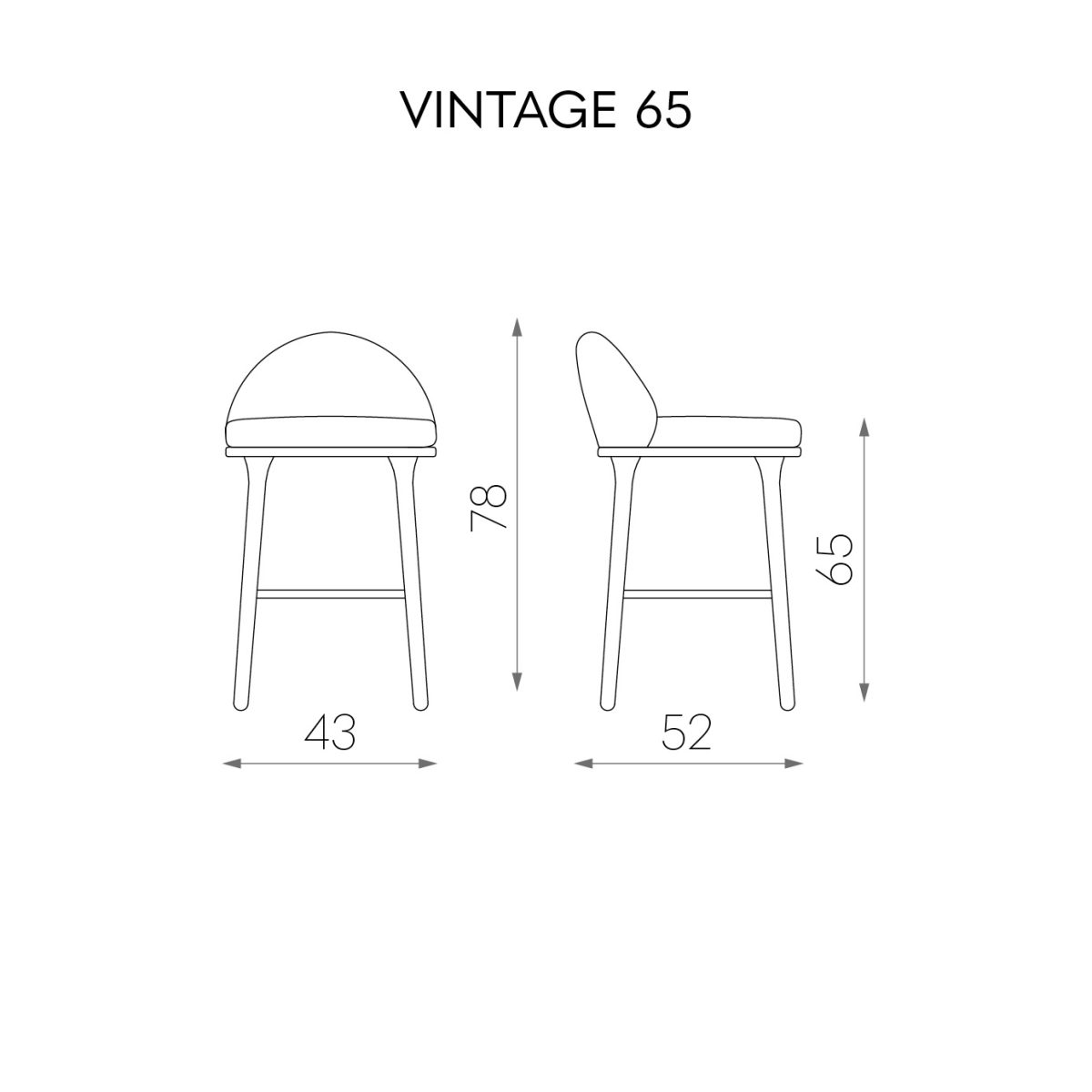 Стул барный Фабрика TOSCONOVA Vintage 